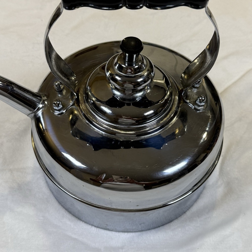 Vintage Simplex Patent Tea Kettle Solid Copper Chrome England Reg 786743